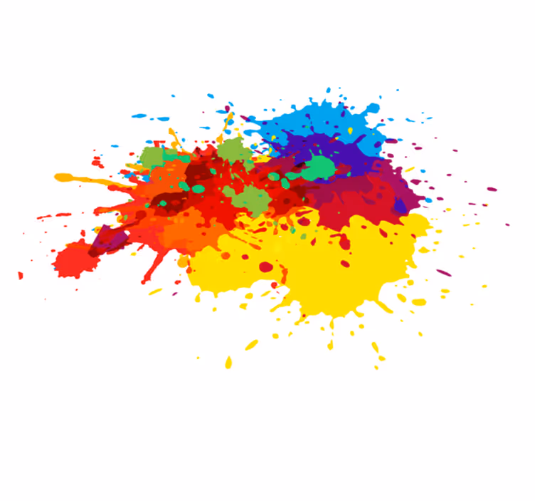 Värikäs splash art vinyylimatto - Tenstickers