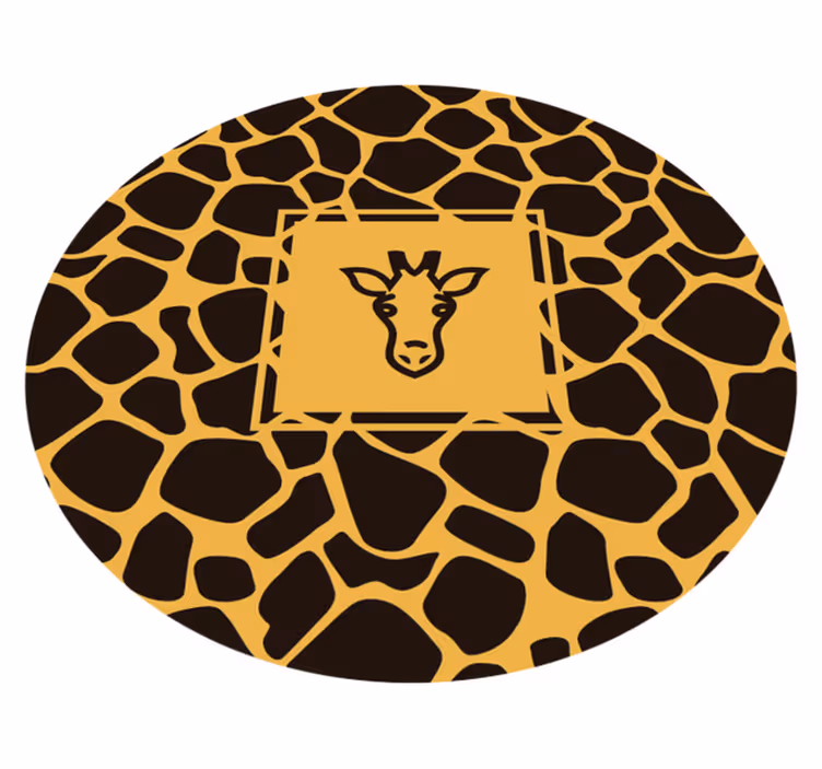 Kirahvikuvio pyöreä eläin vinyylimatto - Tenstickers