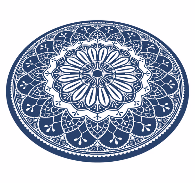 Laivaston kasvitieteellinen koostumus mandala vinyylimatto - Tenstickers