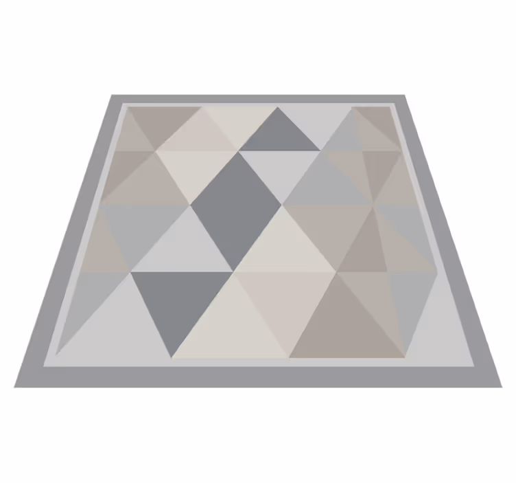 Kolmionmuotoinen harmaa harmonia geometrinen vinyylimatto - Tenstickers