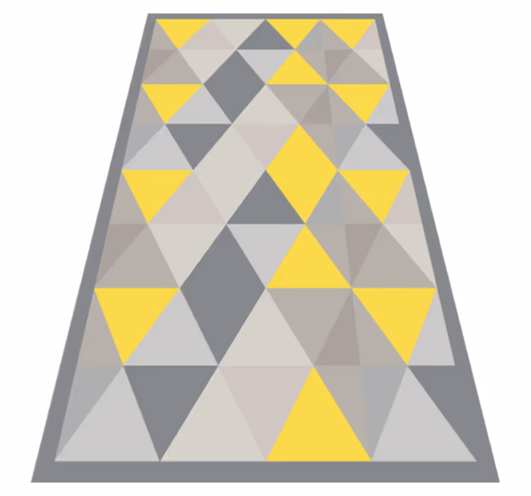 Harmaat ja keltaiset kolmiot geometrinen vinyylimatto - Tenstickers