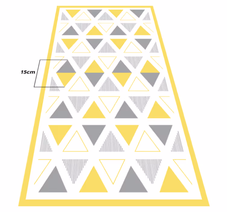 Keltainen kolmiokuvio geometrinen vinyylimatto - Tenstickers