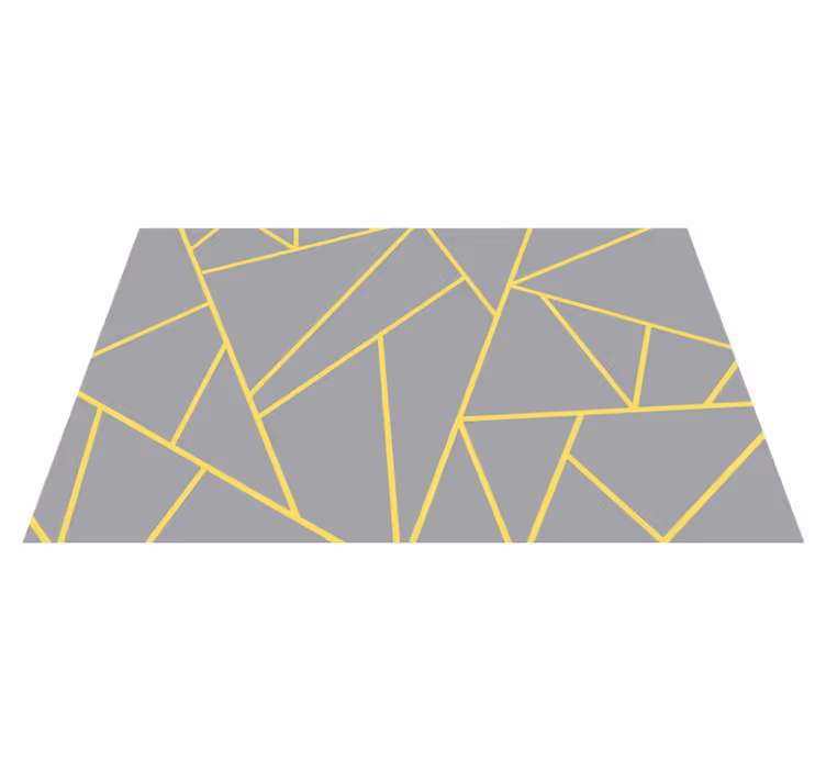 Moderni keltainen ja harmaa geometrinen vinyylimatto - Tenstickers