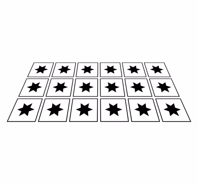 Mustavalkoinen motiivi tähti vinyylimatto - Tenstickers