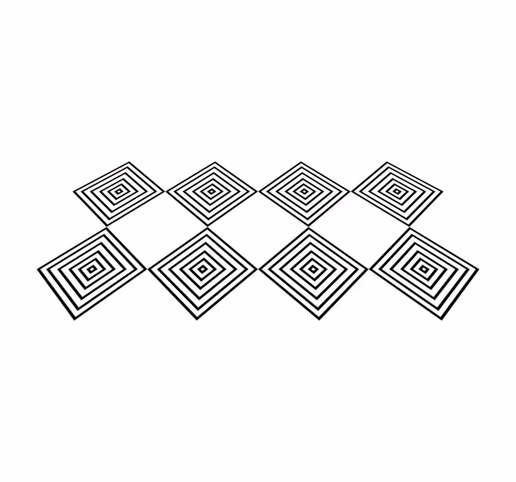 Samankeskiset neliöt geometrinen vinyylimatto - Tenstickers