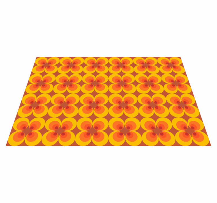 70-luvun retroympyrät vinyylimatto geometrinen - Tenstickers