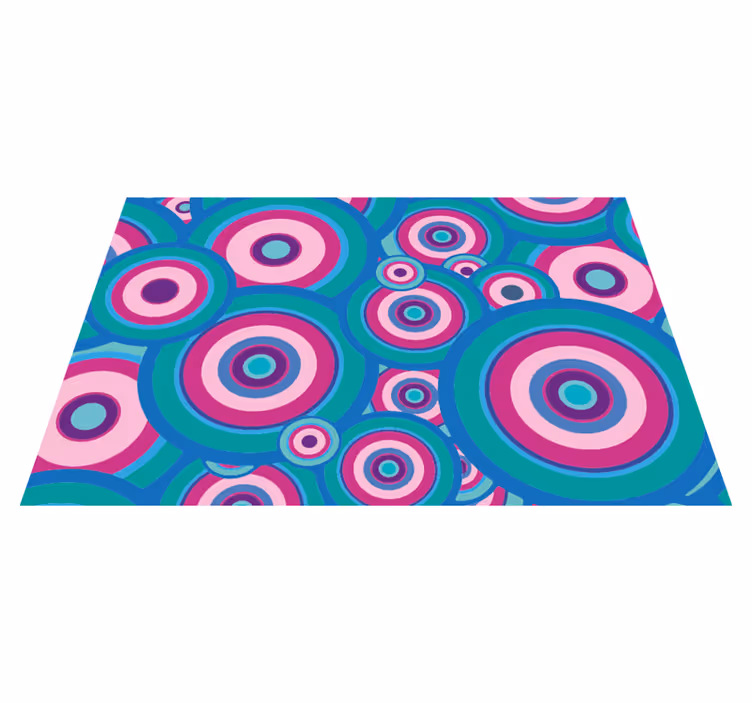 Värikkäitä pyöreitä kuvioita geometrinen vinyylimatto - Tenstickers