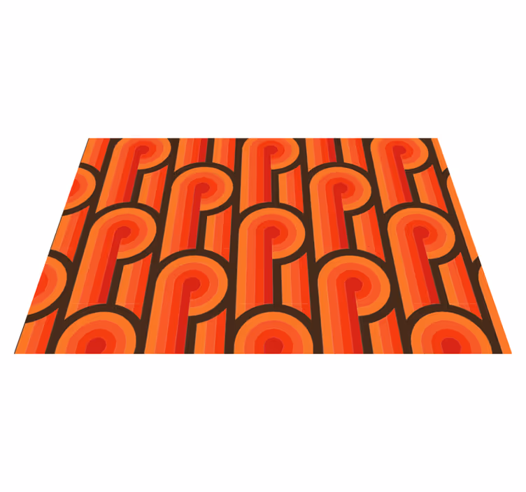 70-luvun oranssi solmu vinyylimatto retro - Tenstickers