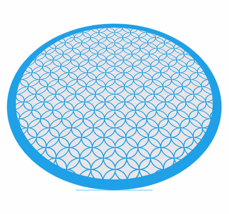 Pyöreä sininen tyylikäs kuvio geometrinen vinyylimatto - Tenstickers