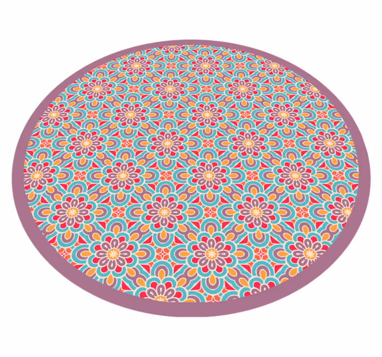 Kirkas kukkakuosi mandala vinyylimatto - Tenstickers