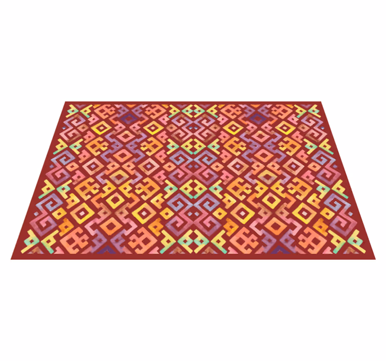 Värikäs geometrinen motiivi kaakeli vinyylimatto - Tenstickers