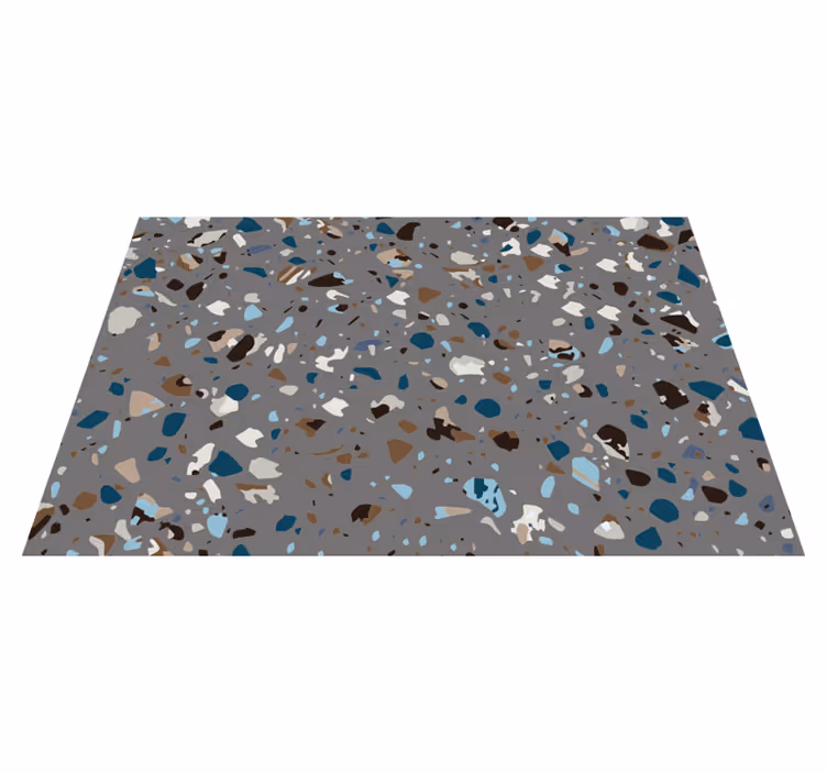 Terrazzo-kivi sekoitettuna marmori vinyylimatto - Tenstickers