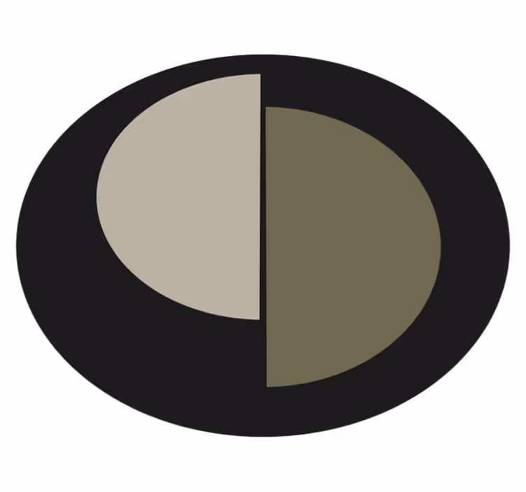 Kaksivärinen soikea minimalistinen vinyylimatto - Tenstickers