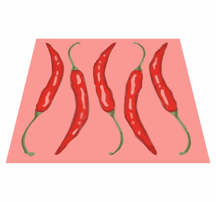 Viisi chilipippuria vinyylimatto keittiöön - Tenstickers