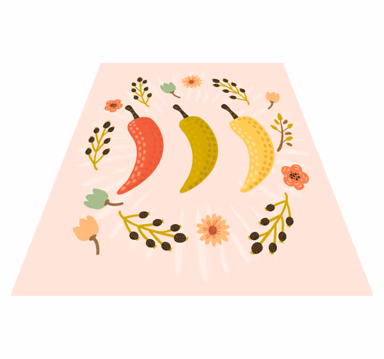 Värikkäitä chilipaprikoita keittiön vinyylimatto - Tenstickers