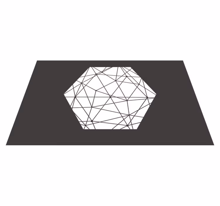 Abstrakti kuusikulmainen kuvio geometrinen vinyylimatto - Tenstickers