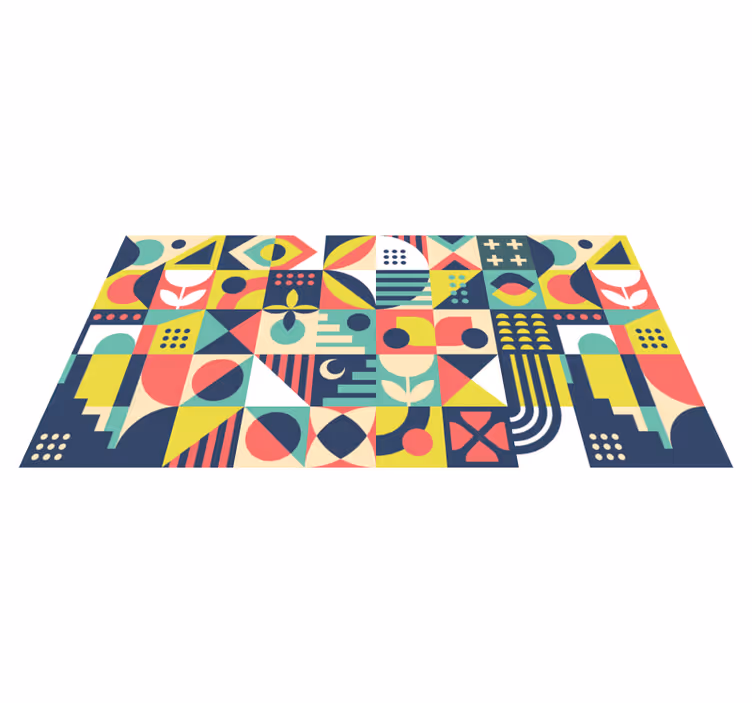 Elinvoimaiset muodot geometrinen vinyylimatto - Tenstickers