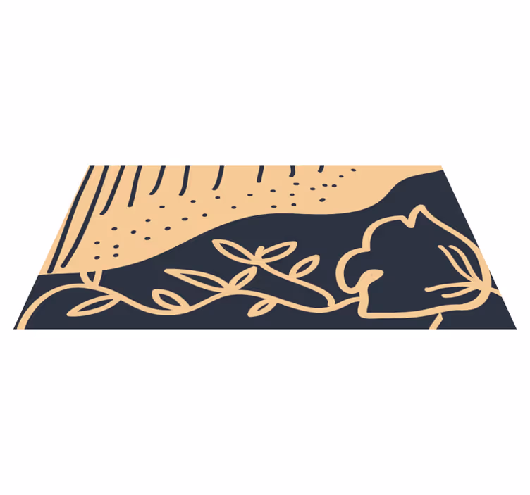 Beige lehtikuvio luonto vinyylimatto - Tenstickers