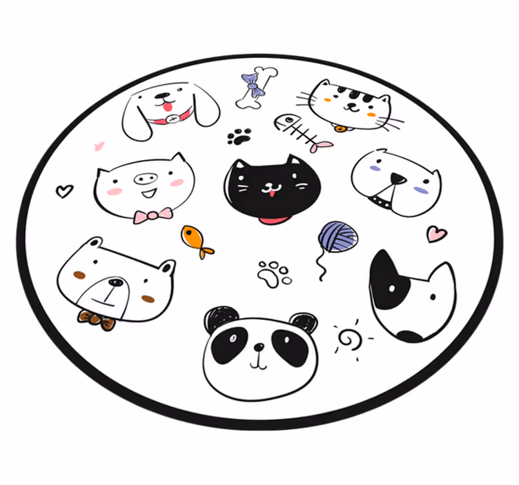 Ihastuttavien olentojen ilmeet vauvan huoneen vinyylimatto - Tenstickers