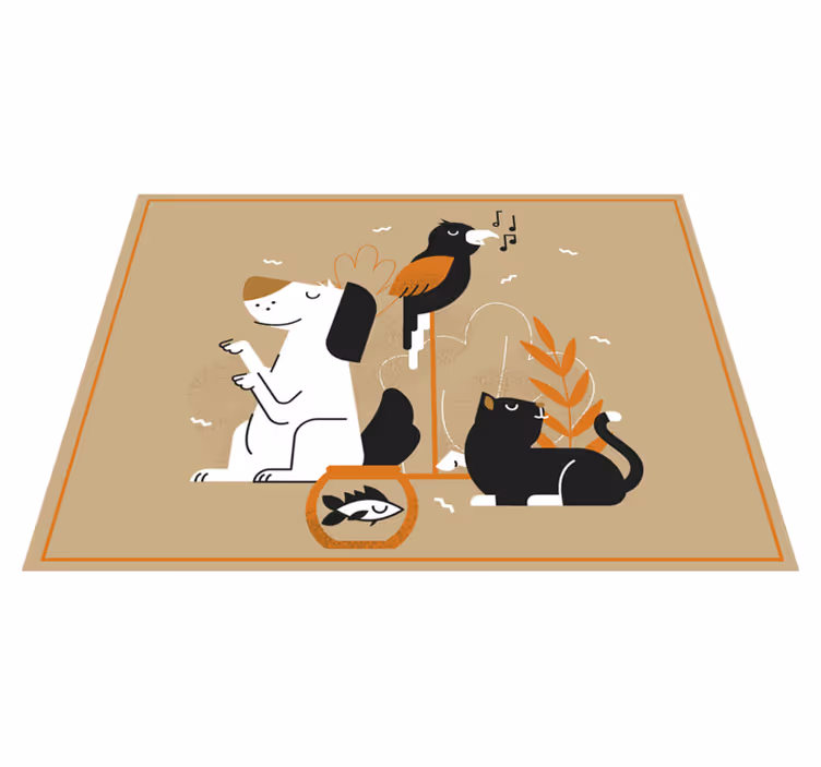 Beige lemmikkieläinten kuva eläin vinyylimatto - Tenstickers
