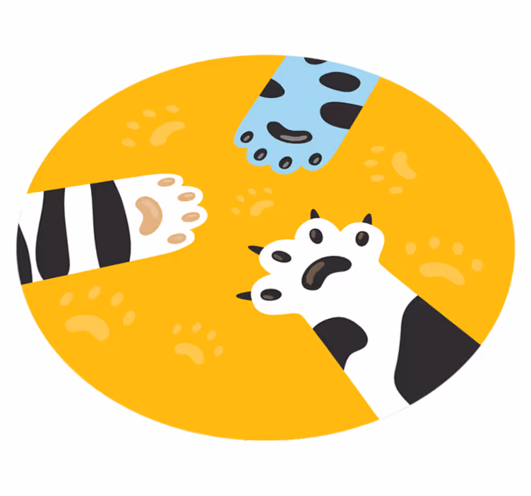 Kissojen tassunjäljet eläin vinyylimatto - Tenstickers