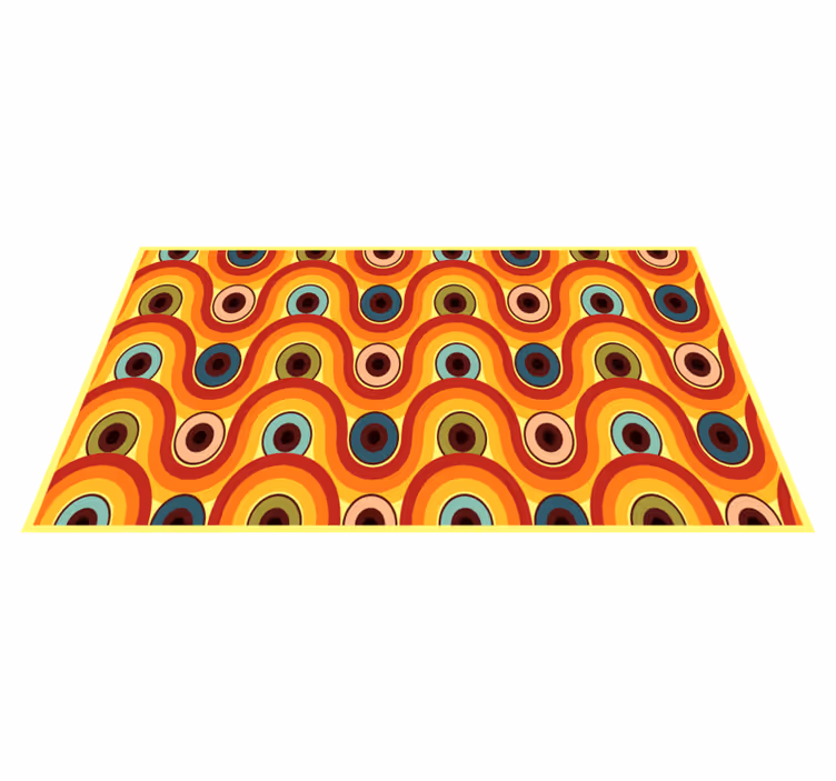 70-luvun ympyrät vinyylimatto geometrinen - Tenstickers