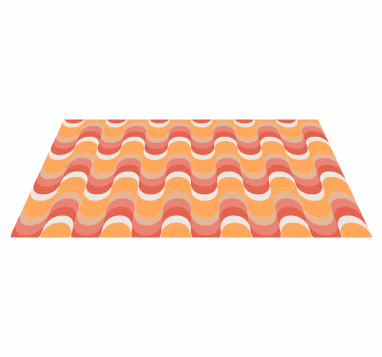 70-luvun vintage-aallot vinyylimatto geometrinen - Tenstickers