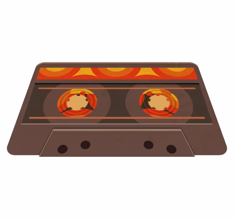 70-luvun kasetti vinyylimatto retro - Tenstickers