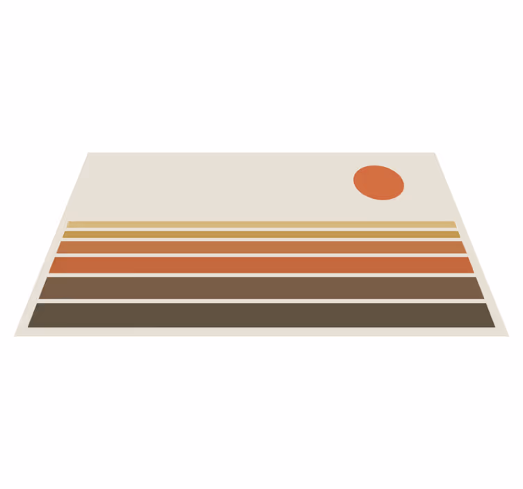 Auringonlaskun raitakuvio Vinyylimatto makuuhuoneeseen - Tenstickers