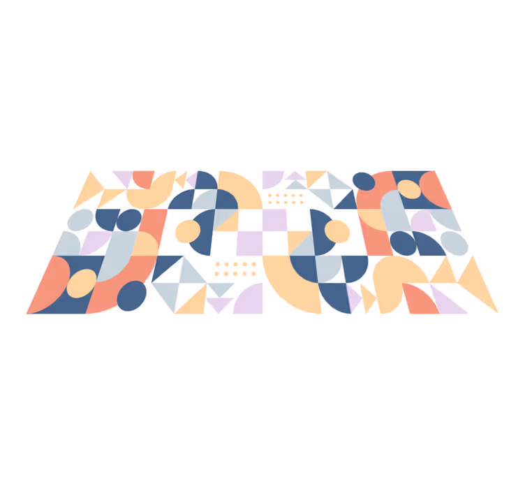 70-luvun ympyrä muodostuu vinyylimatto geometrinen - Tenstickers