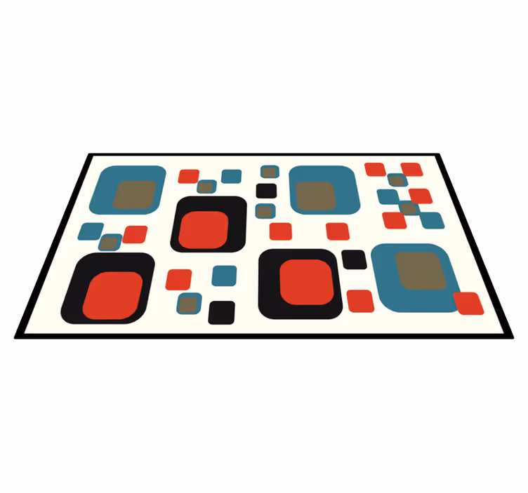 Värikkäitä abstrakteja neliöitä geometrinen vinyylimatto - Tenstickers