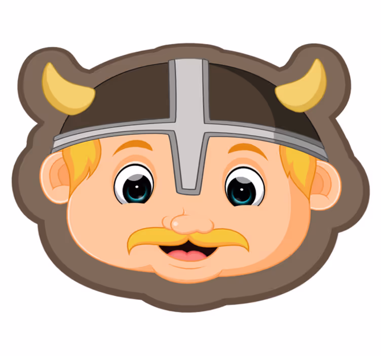 Hauska näköinen viikinki kypärällä etninen vinyylimatto - Tenstickers