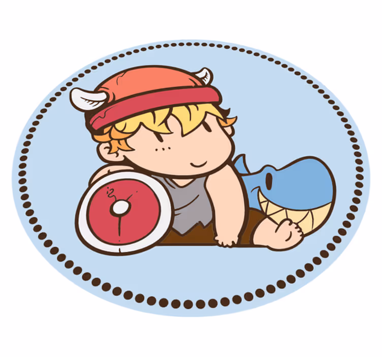 Lapsi viikinkisoturi lastenhuone vinyylimatto - Tenstickers