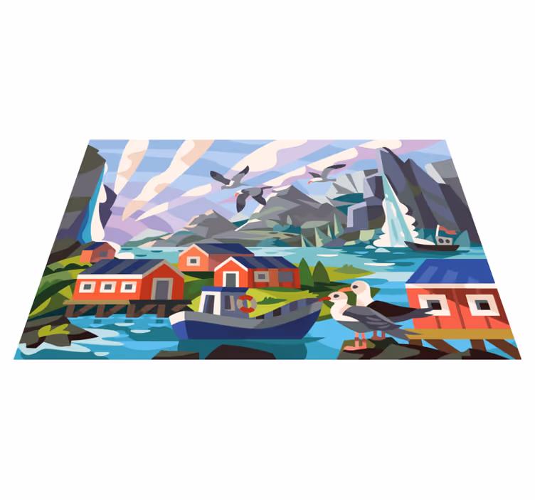 Norjan rannikko luonto vinyylimatto - Tenstickers