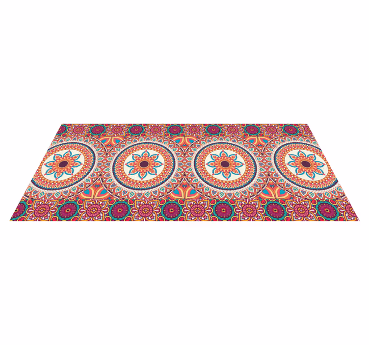 Värikäs mandala-tilkkutäkki laatta vinyylimatto - Tenstickers