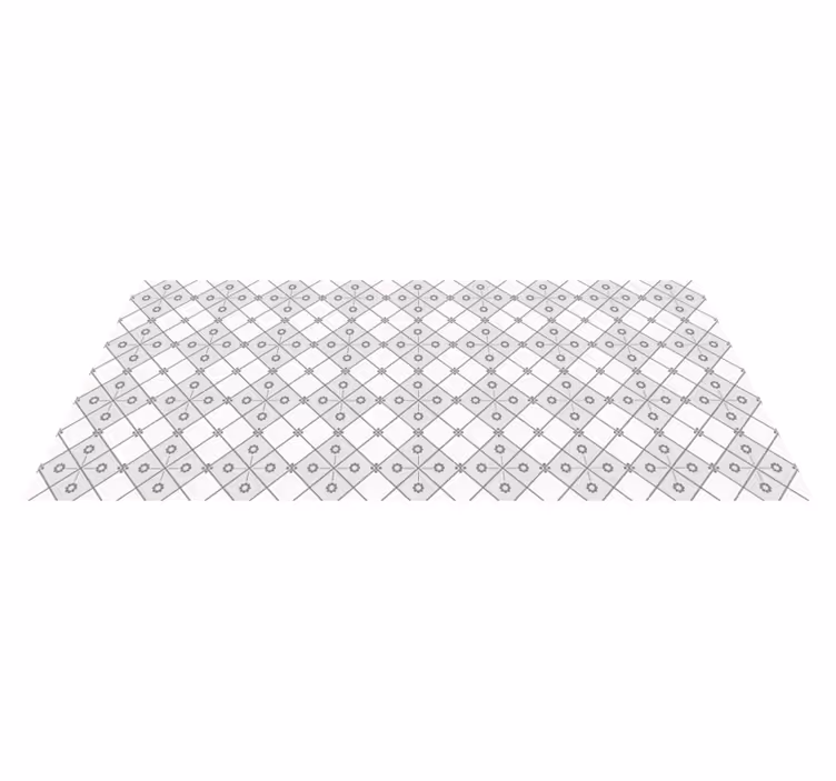 Harmaa geometria kaakeli vinyylimatto - Tenstickers