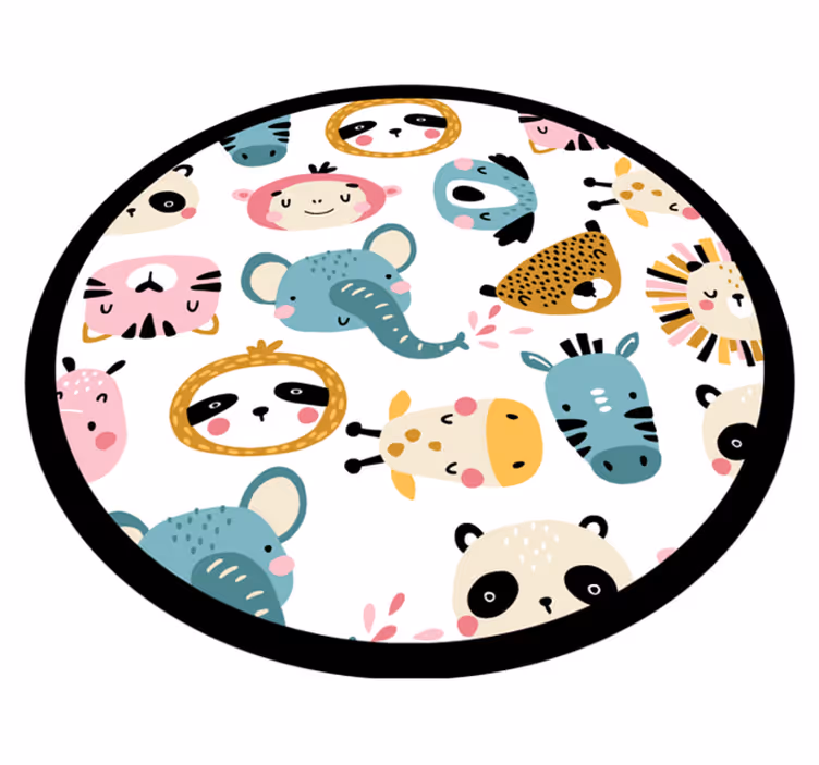 Värikkäitä safarieläimiä lastenhuone vinyylimatto - Tenstickers