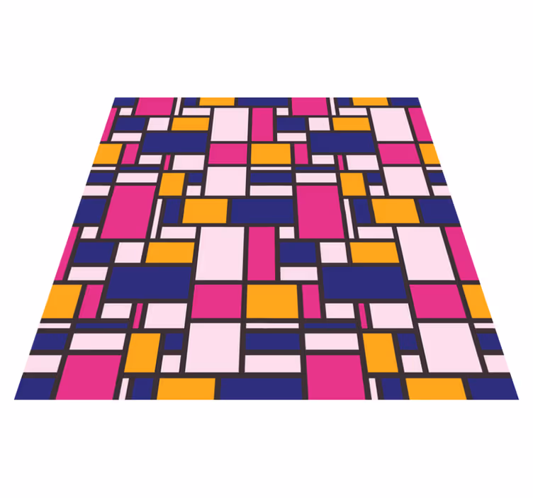Värikkäät palikat geometrinen vinyylimatto - Tenstickers