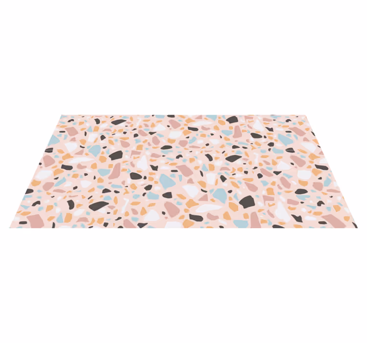 Vaaleanpunainen ja sininen vesiväri terrazzo Tekstuuri vinyylimat - Tenstickers