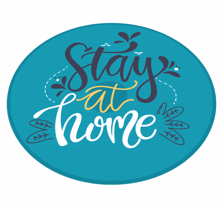 Pysy kotona lauseke vinyylimatto - Tenstickers