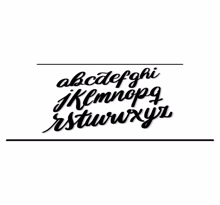 Mustavalkoiset kirjaimet aakkoset vinyylimatto - Tenstickers