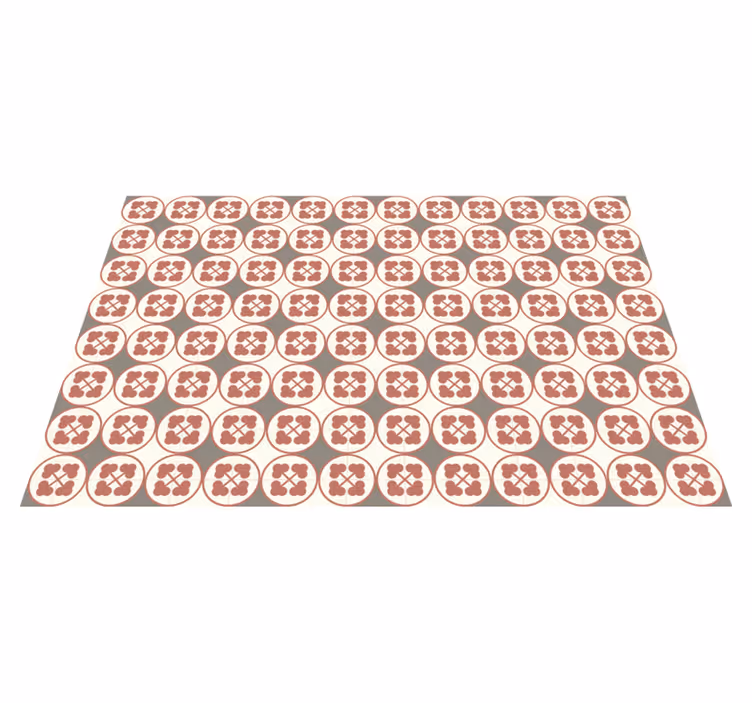 Pastelli oranssi ja beige laatat laatta vinyylimatto - Tenstickers