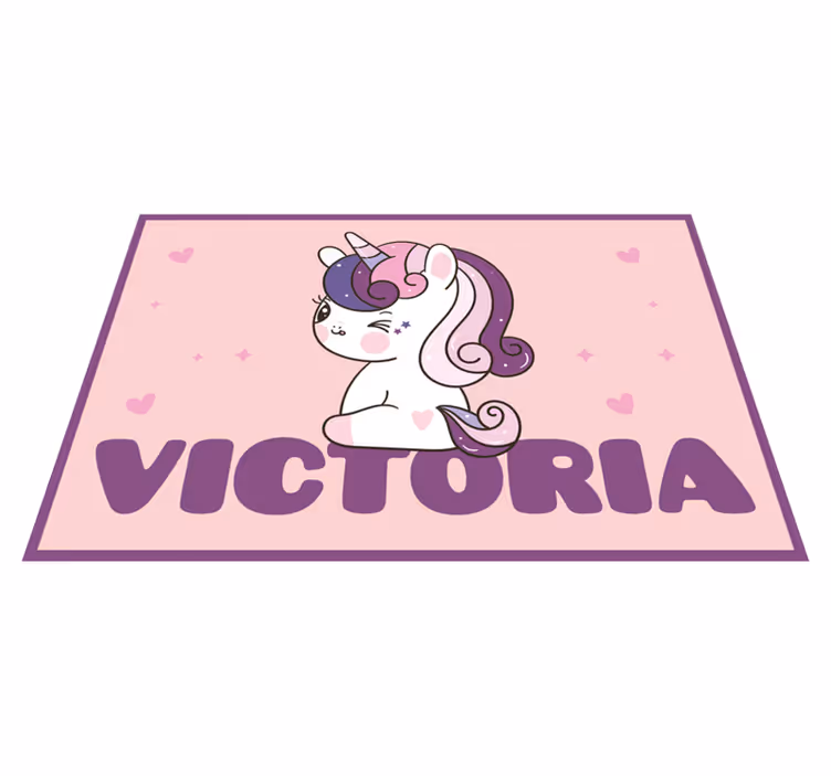 Violetti yksisarvinen nimellä nimi vinyylimatto - Tenstickers