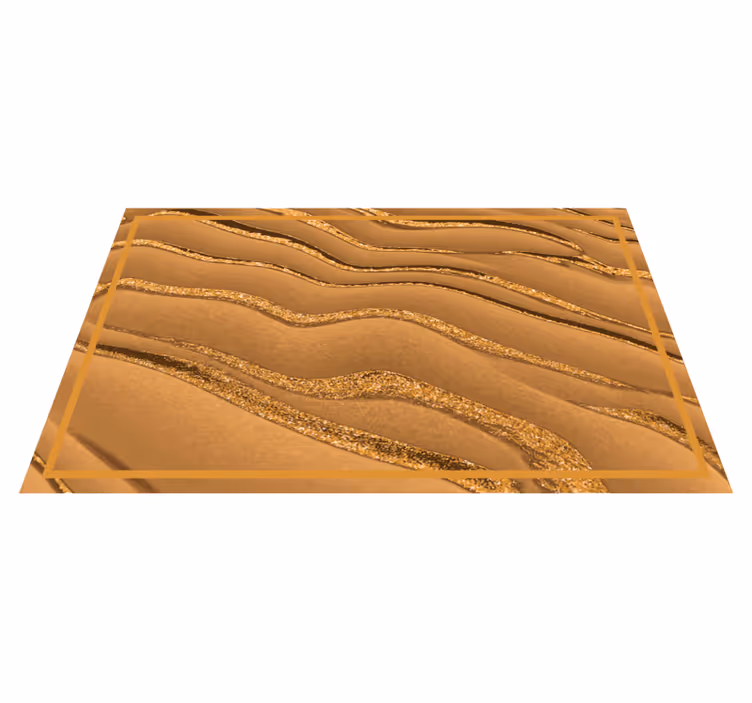 Kultainen aaltokuvio tekstuuri vinyylimatto - Tenstickers