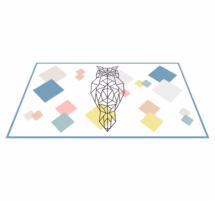 Pöllö tulostaa geometrisia muotoja skandinaavinen vinyylimatto - Tenstickers