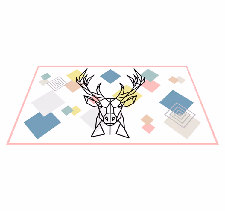 Origami-polttaide geometrinen vinyylimatto - Tenstickers