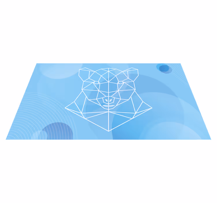 Geometrinen karhun ääriviiva eläin vinyylimatto - Tenstickers