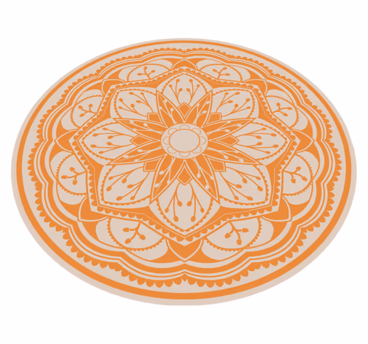 Elegantti pyöreä motiivi mandala vinyylimatto - Tenstickers