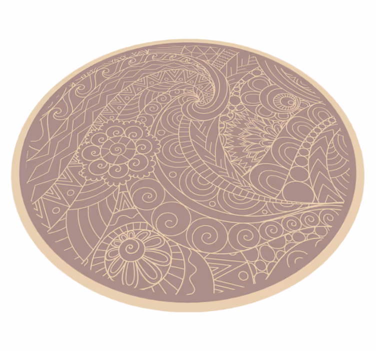 Beige mosaiikki mandalalla vinyylimatto mandala - Tenstickers