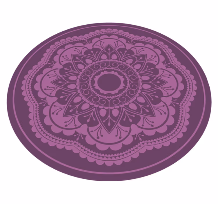 Violetti pyöreä muotoilu mandala vinyylimatto - Tenstickers